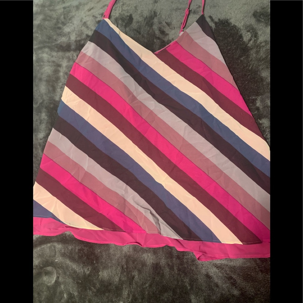 Pink and Navy striped Swing Cami
